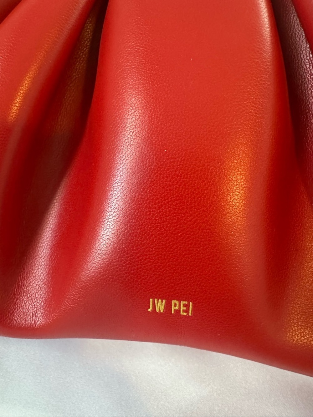 JW PEI Chili Red Gabbi Ruched Hobo Handbag Excellent Used Condition - Picture 3 of 8